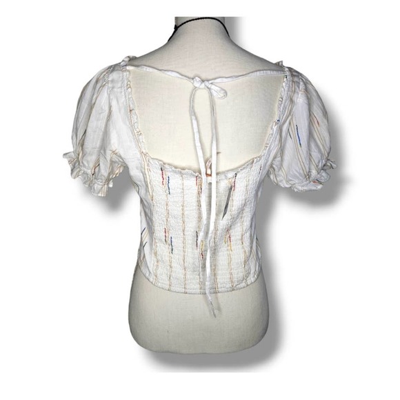 NWOT Free People White Striped Corset Top - Picture 4 of 10
